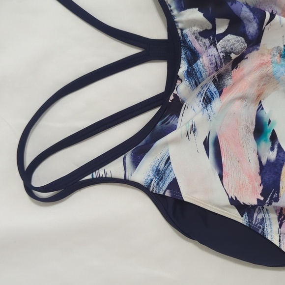 Athleta Sunflare Blousy Tankini Top, Color Blue Multi Size M - Picture 4 of 14